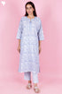 Cambric Cotton Kurta Pant Set With Kota Dupatta In Block Print
